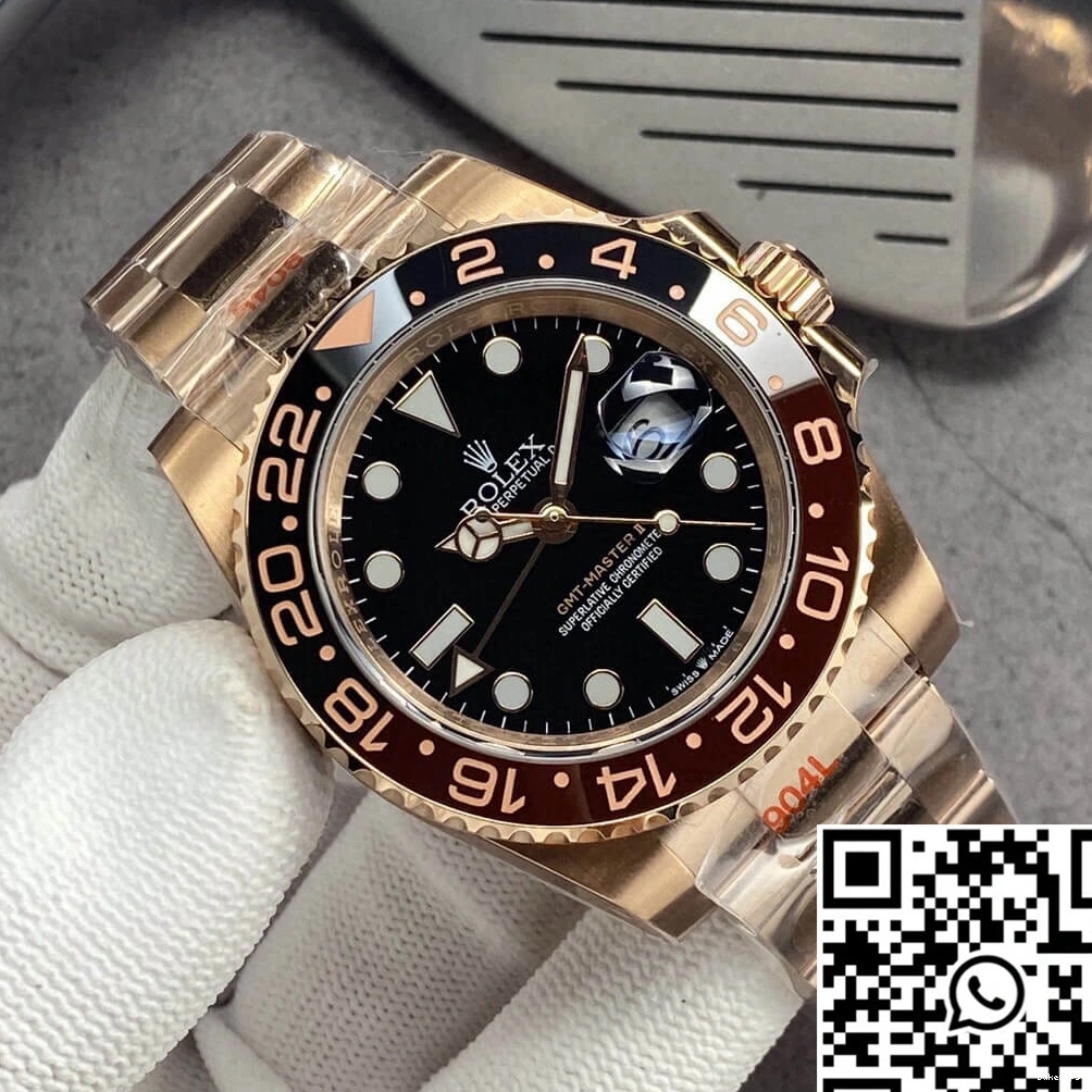 II Rolex Rose Factory GMT 126715CHNR-0001 GM Gold Black Master Dial 0313